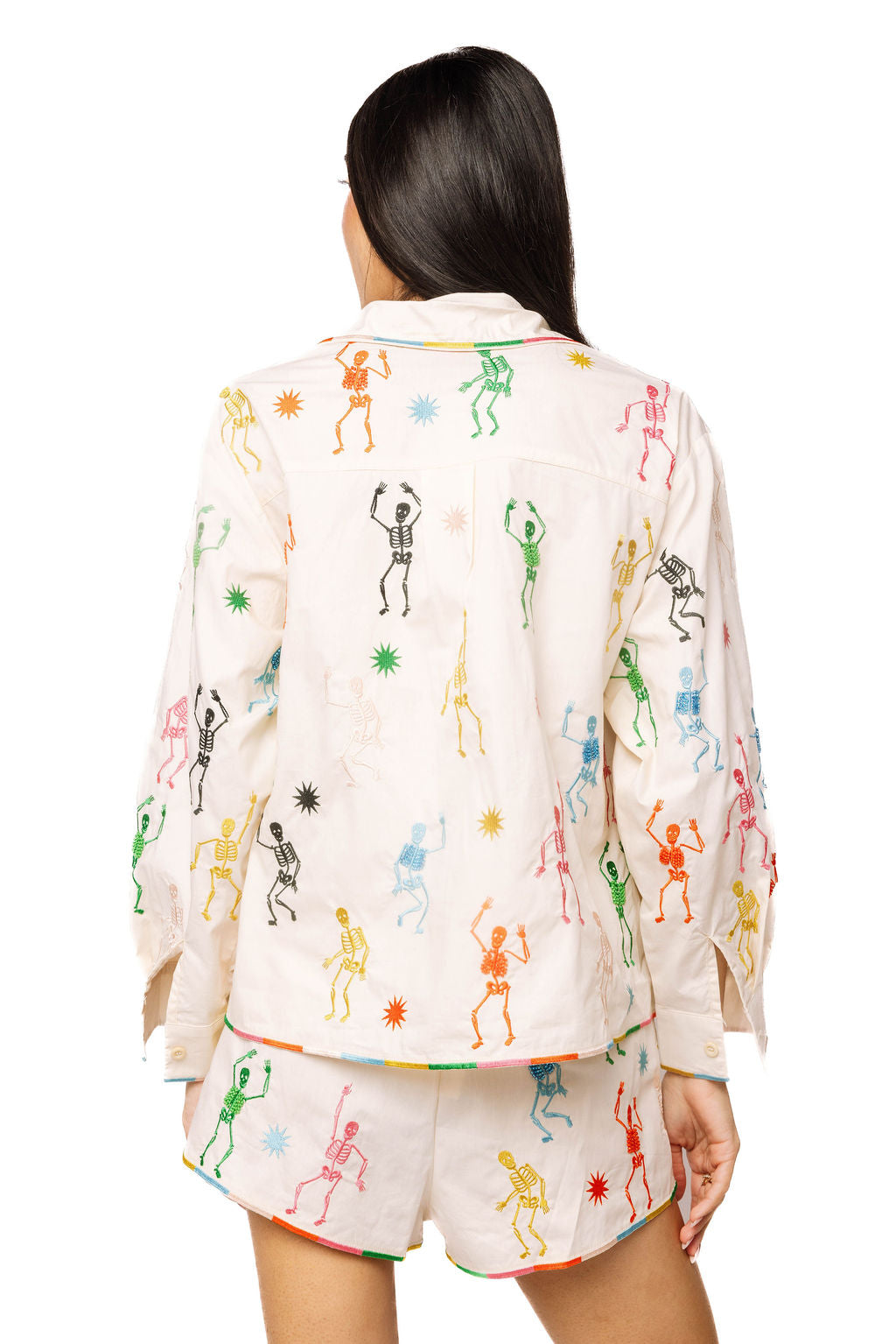 Queen of Sparkles Beige Skeleton Button Up
