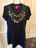 Queen of Sparkles Black Charms Mini Dress