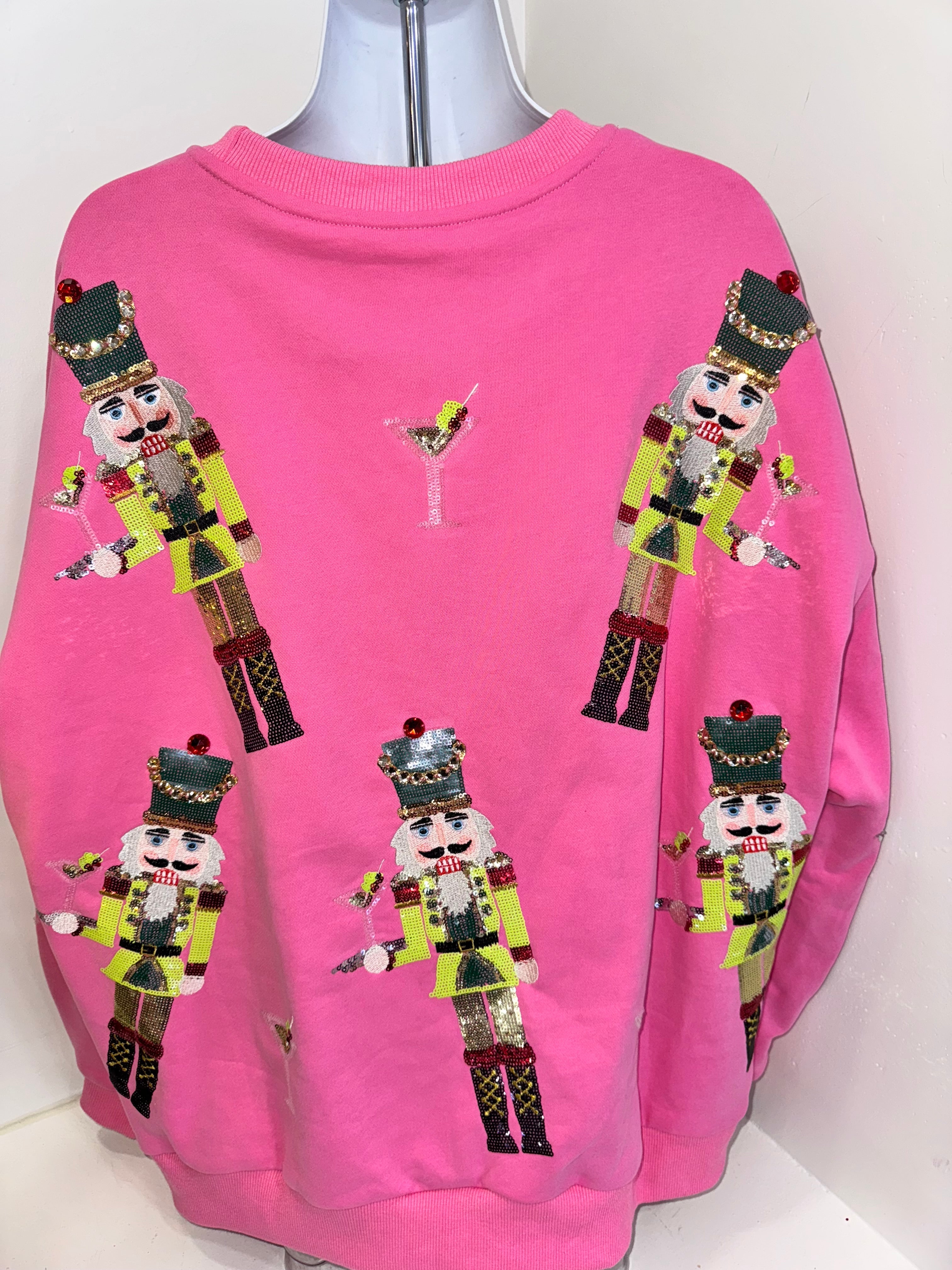 Queen of Sparkle - Pink Nutcracker Martini Sweatshirt