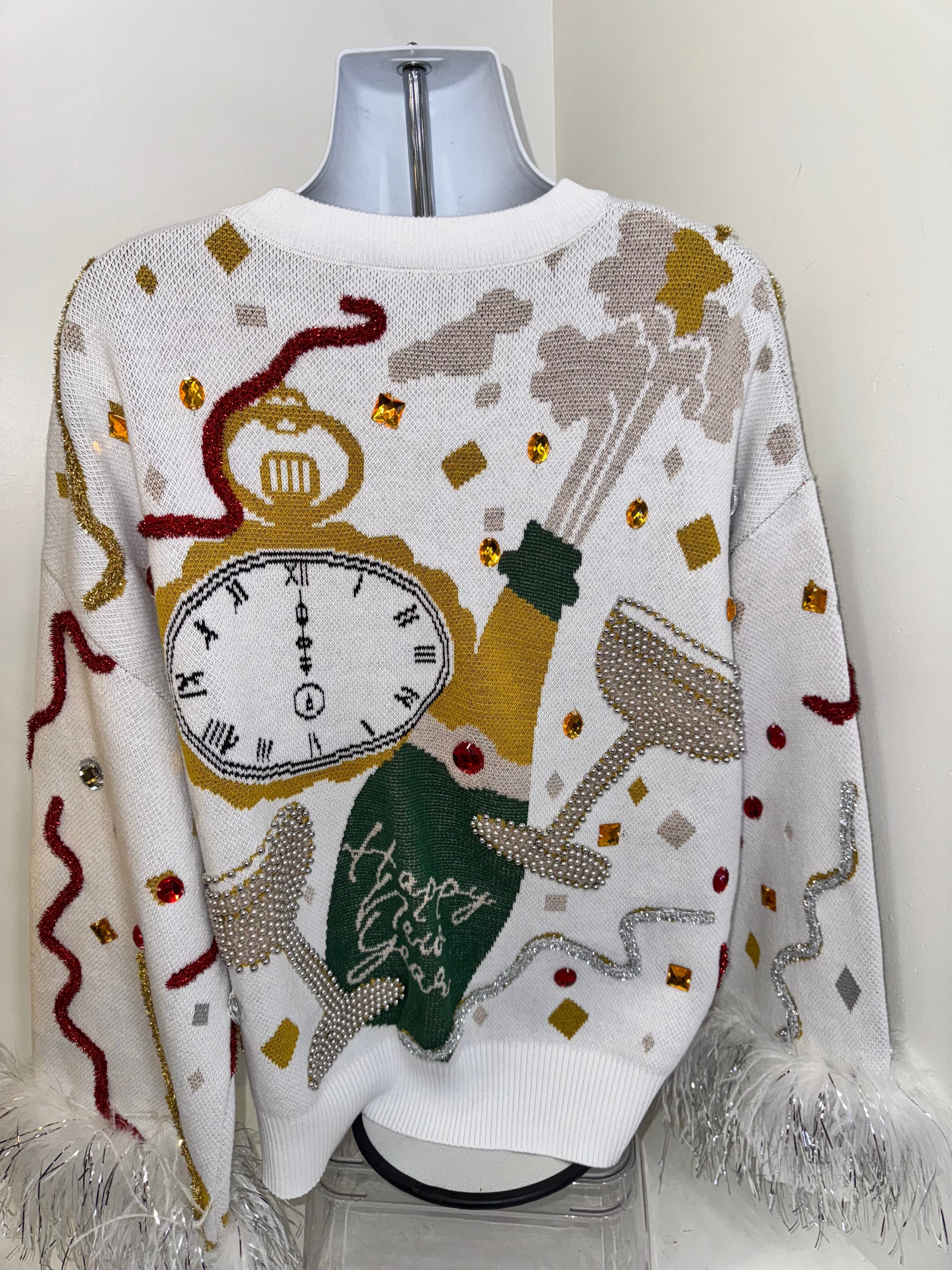 Queen of Sparkle - NYE Sweater White