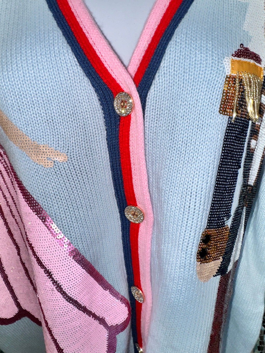 Queen of Sparkle - Lt. Blue Disco Nutcracker Cardigan