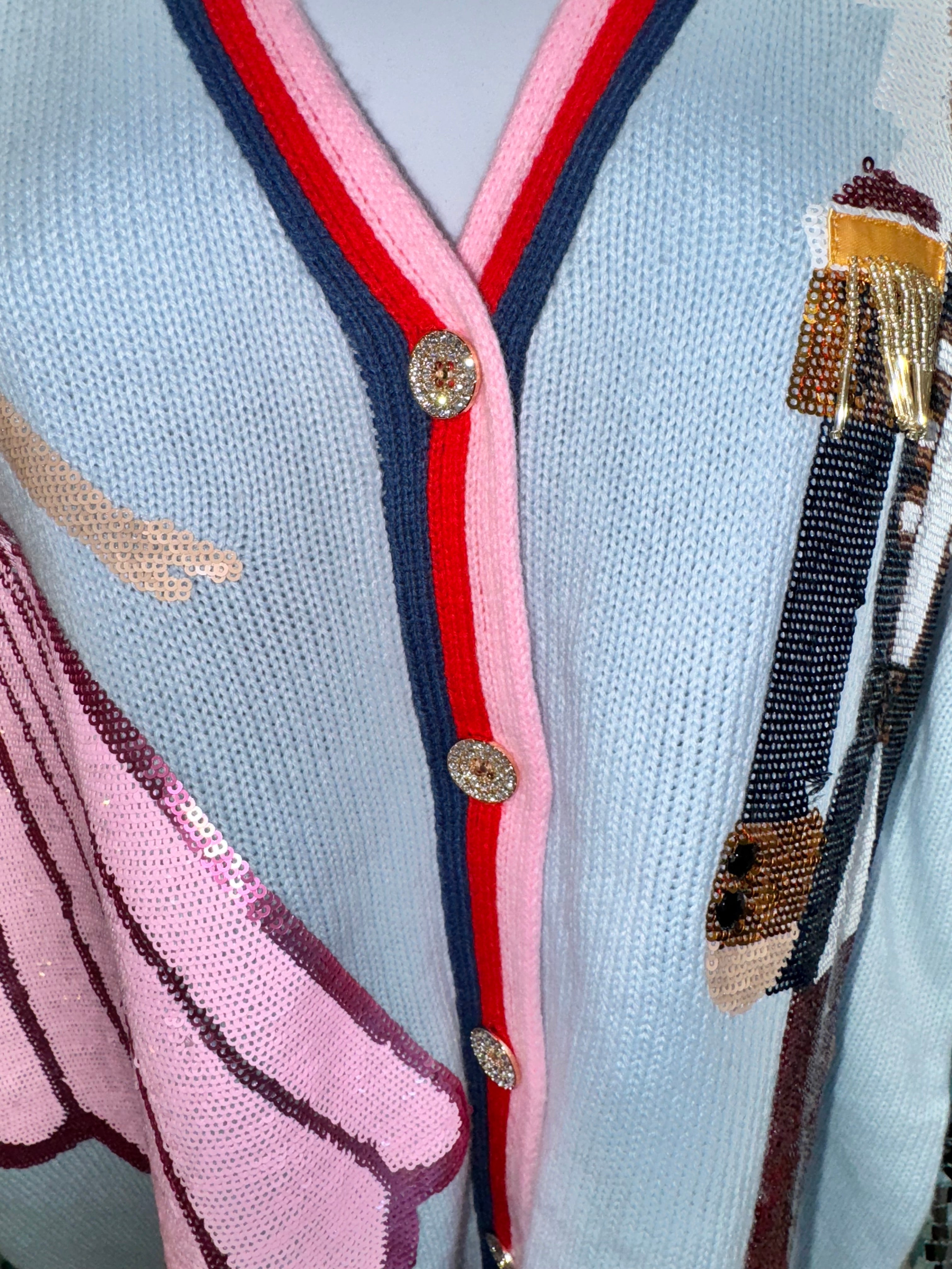 Queen of Sparkle - Lt. Blue Disco Nutcracker Cardigan