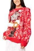 Queen of Sparkles Red Paisley Cowboy Santa