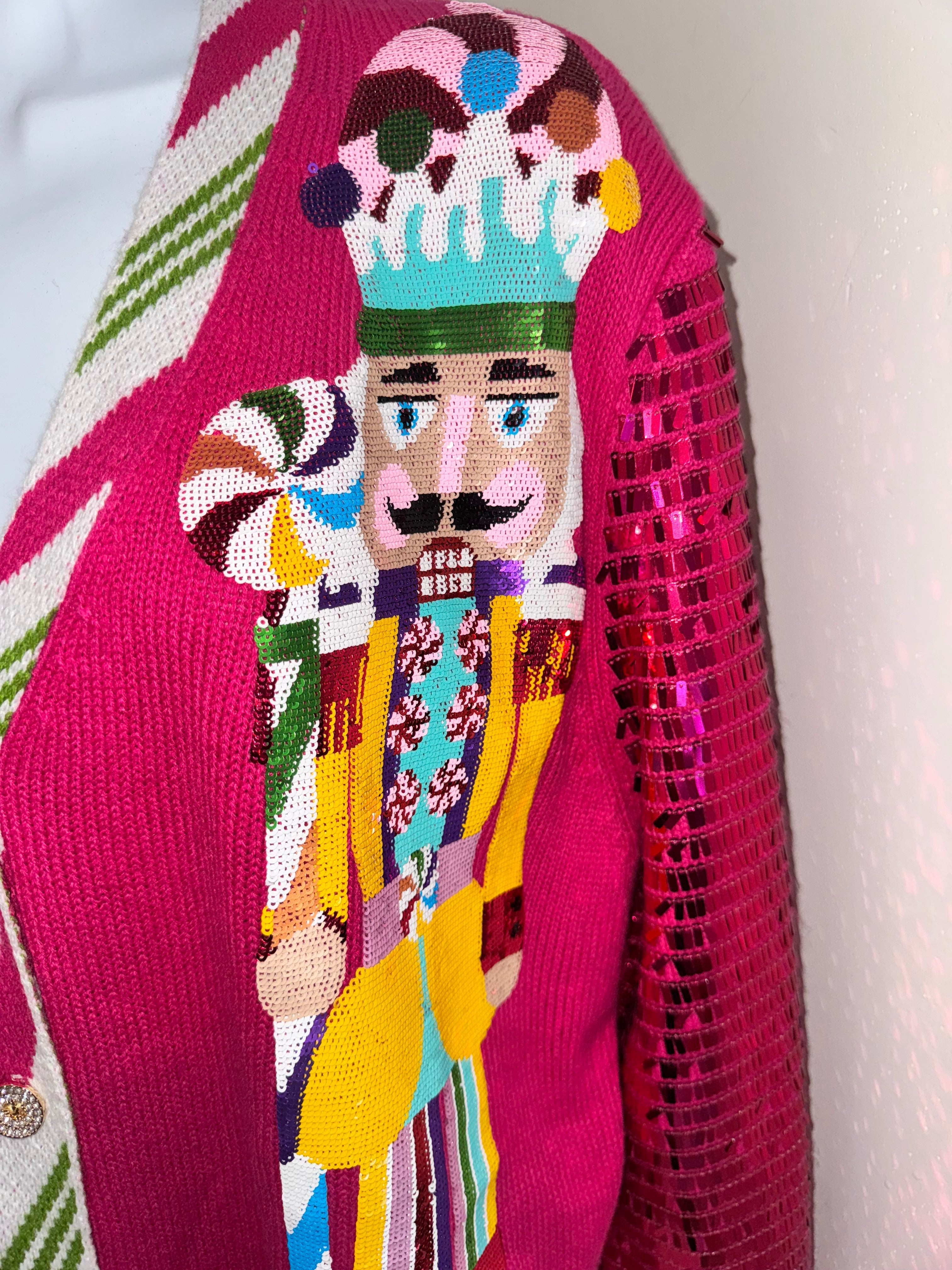 Queen of Sparkle - Pink Disco Nutcracker Cardigan