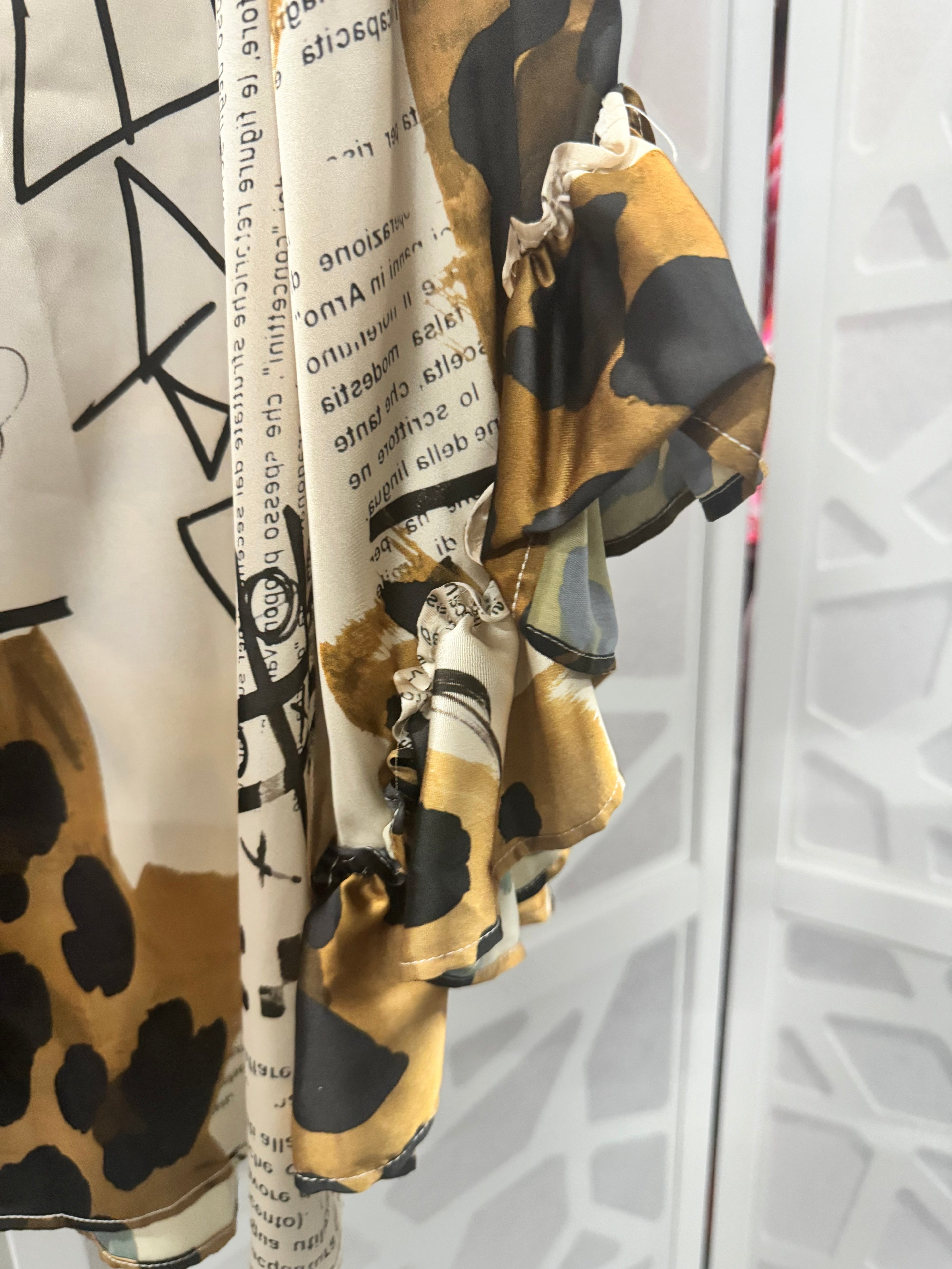 Berek - Cheetah Print with Text Blouse