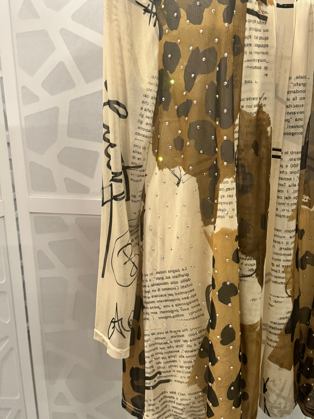 Berek - Cheetah Print with Text Blouse