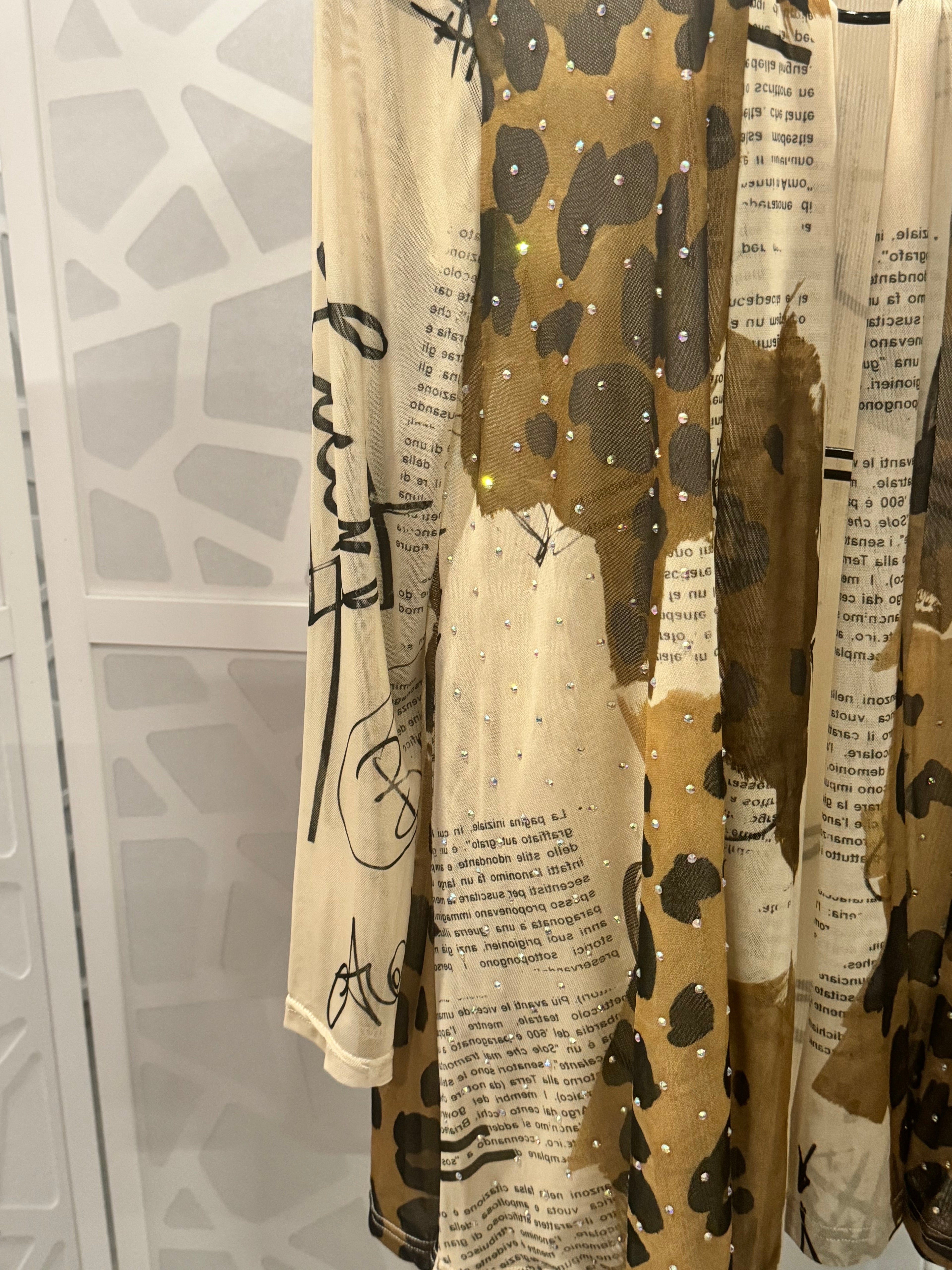 Berek - Cheetah Print with Text Blouse