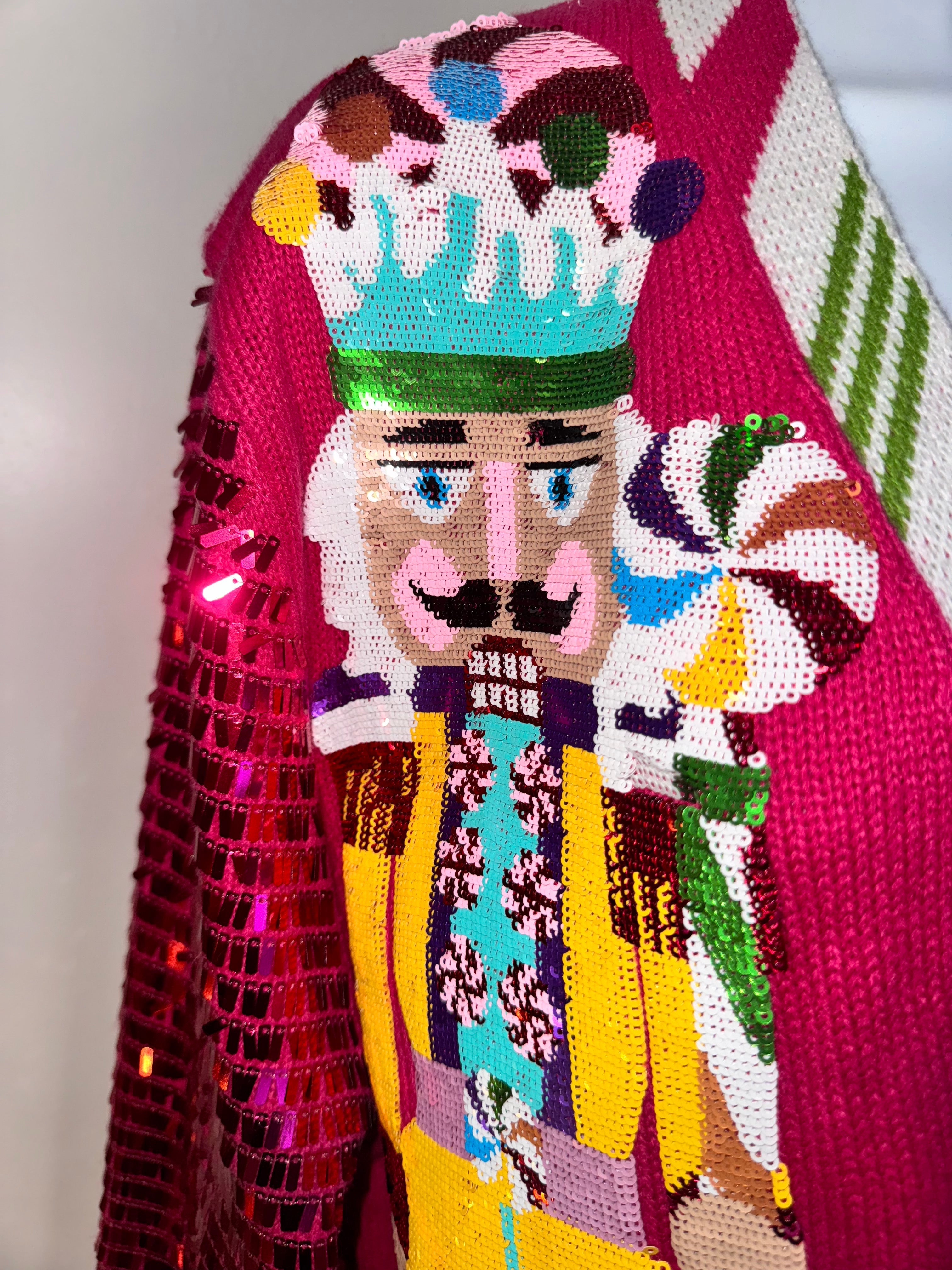 Queen of Sparkle - Pink Disco Nutcracker Cardigan