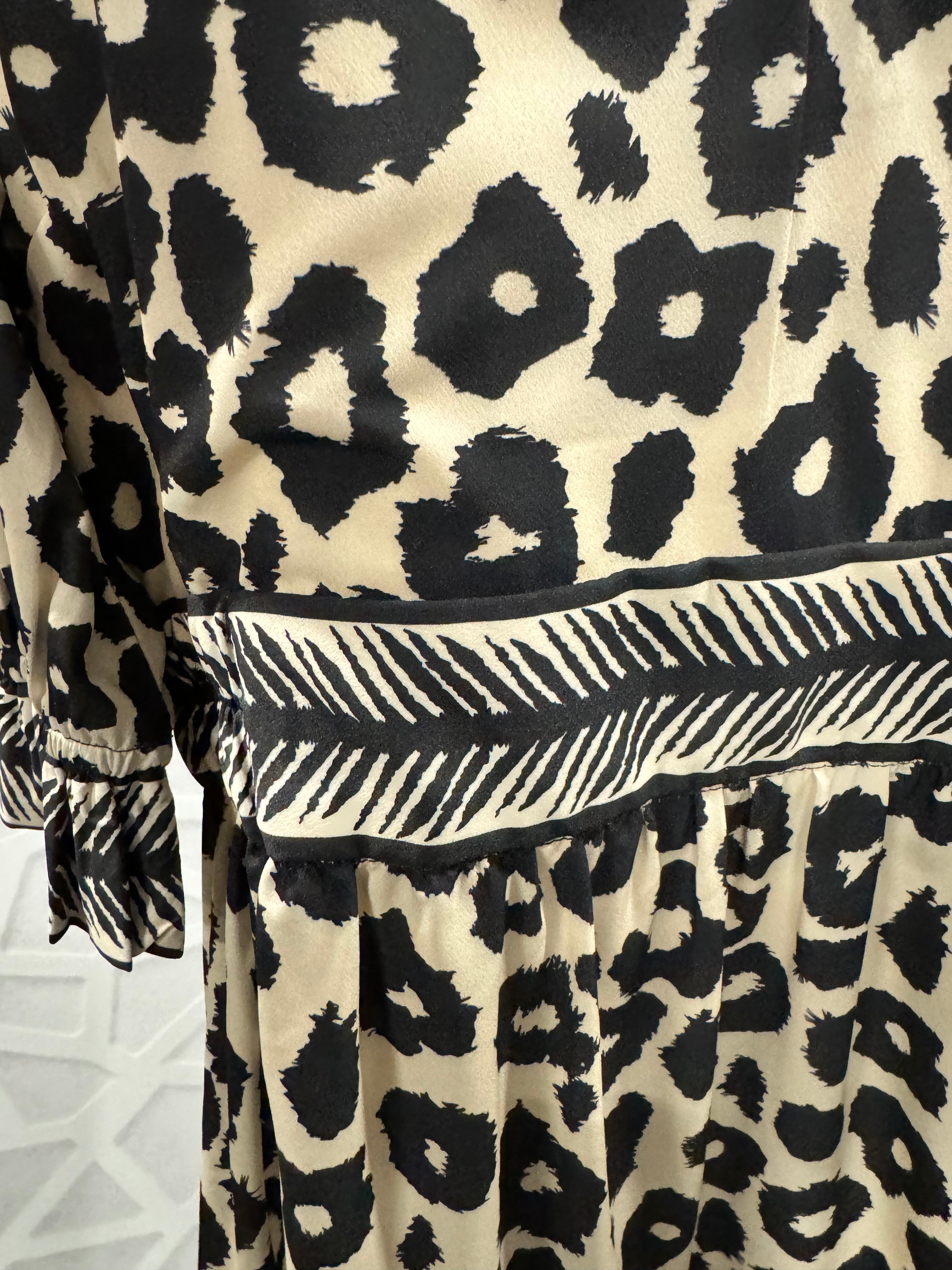Gretchen Scott - Cream Black Cheetah Dress