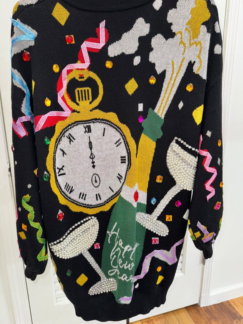 Queen of Sparkle - NYE Black Sweater Dress