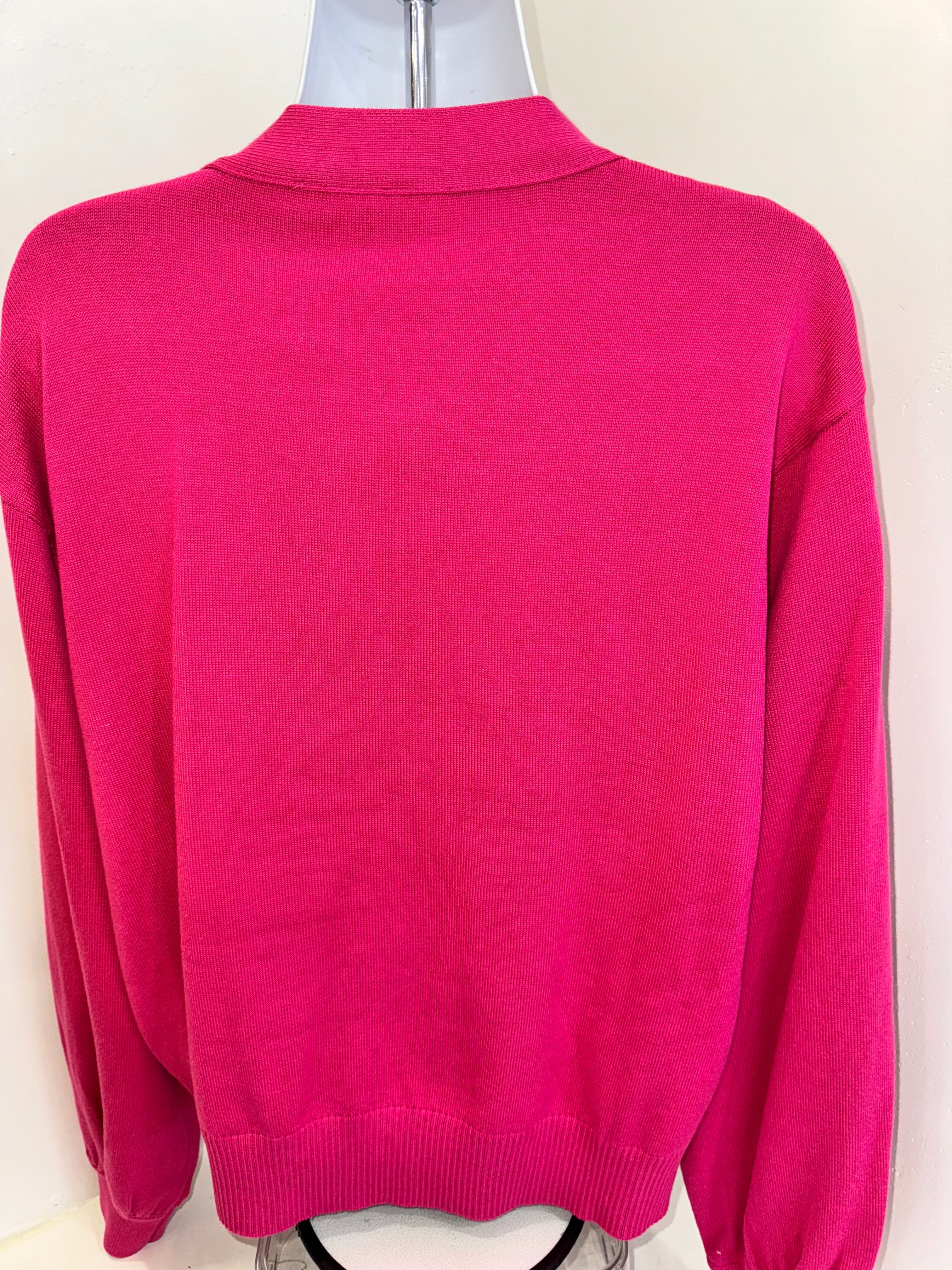 Queen of Sparkle-Hot Pink Candy Cane Cardigan