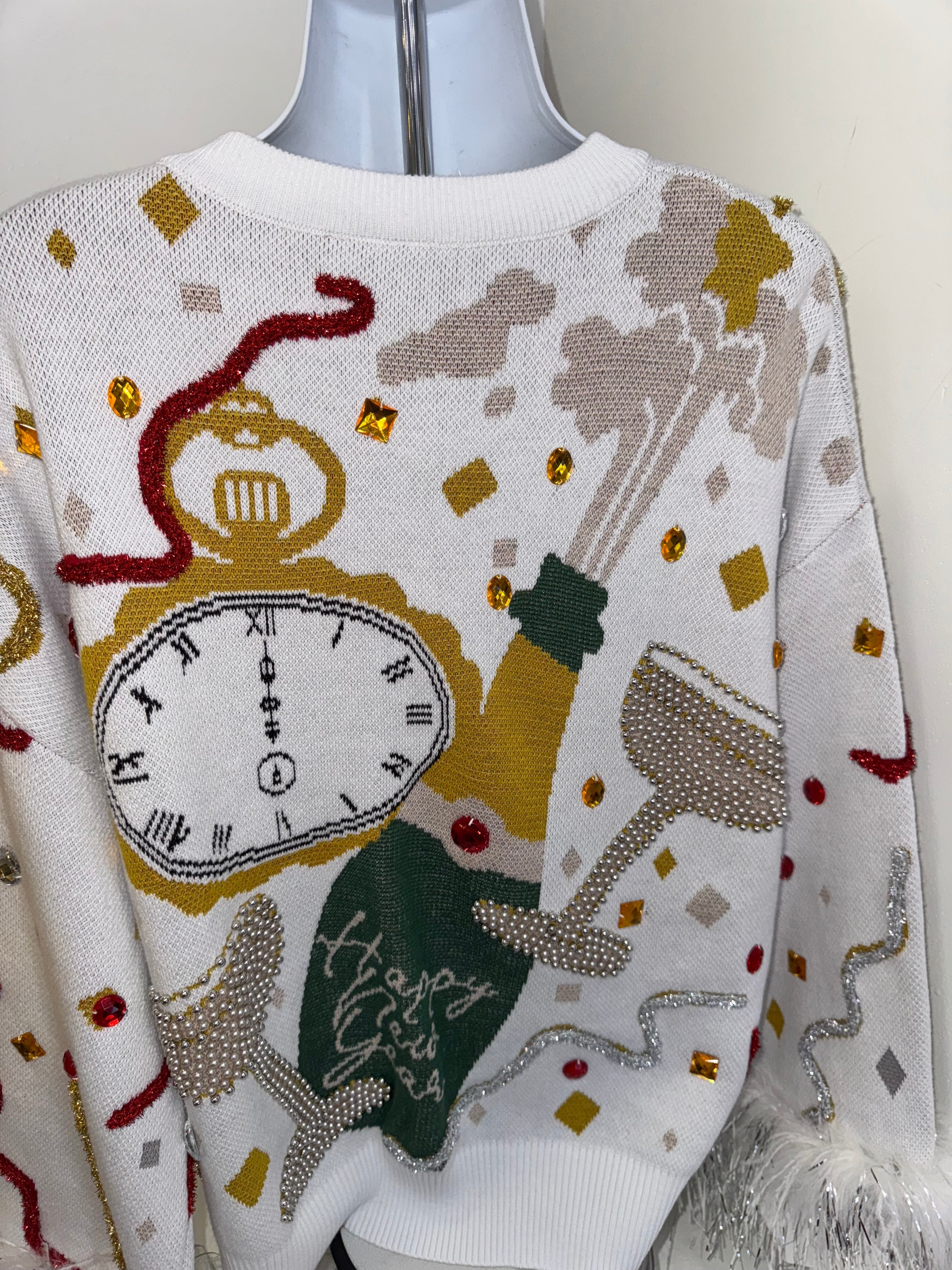 Queen of Sparkle - NYE Sweater White