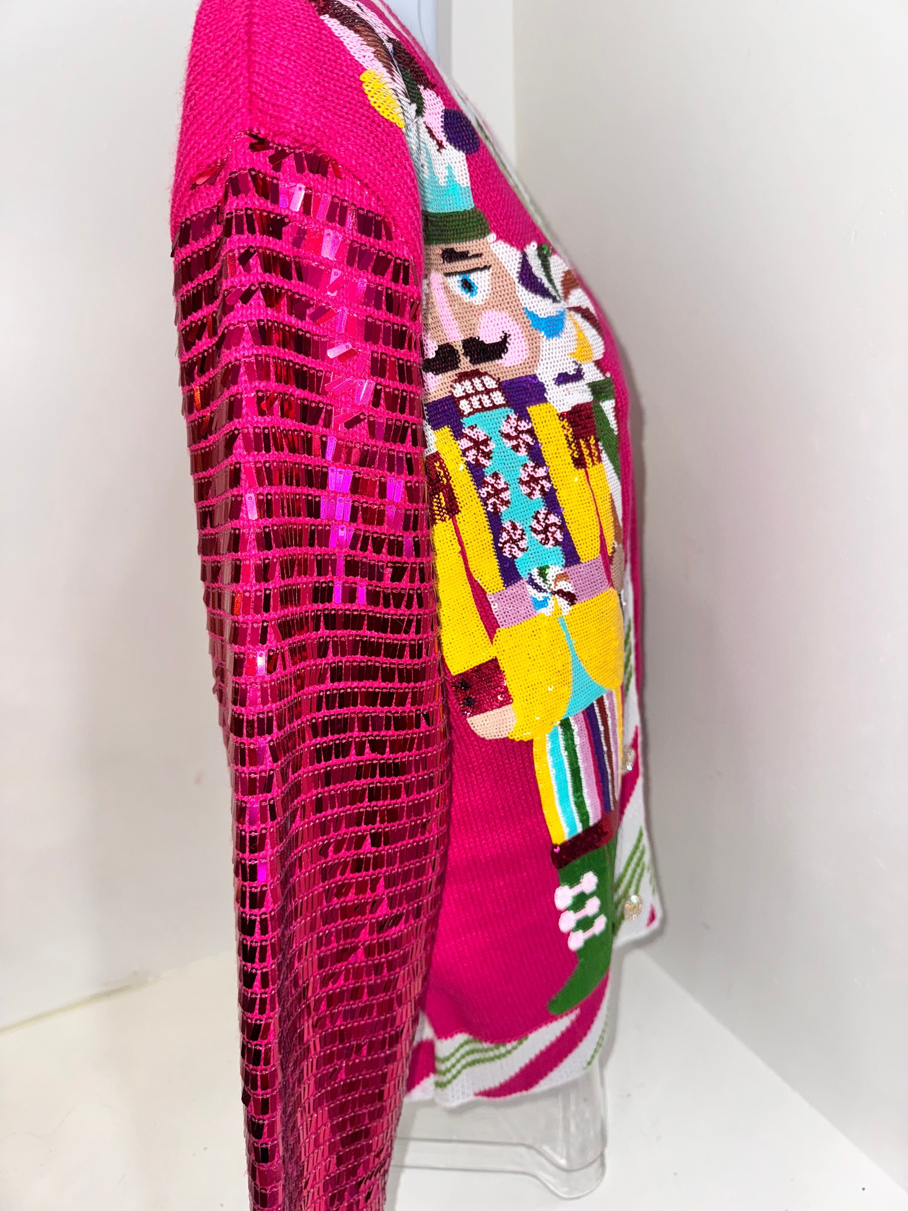 Queen of Sparkle - Pink Disco Nutcracker Cardigan