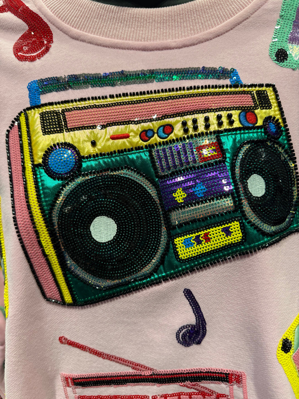 Queen of Sparkles - Pink Boombox Sweatshirt