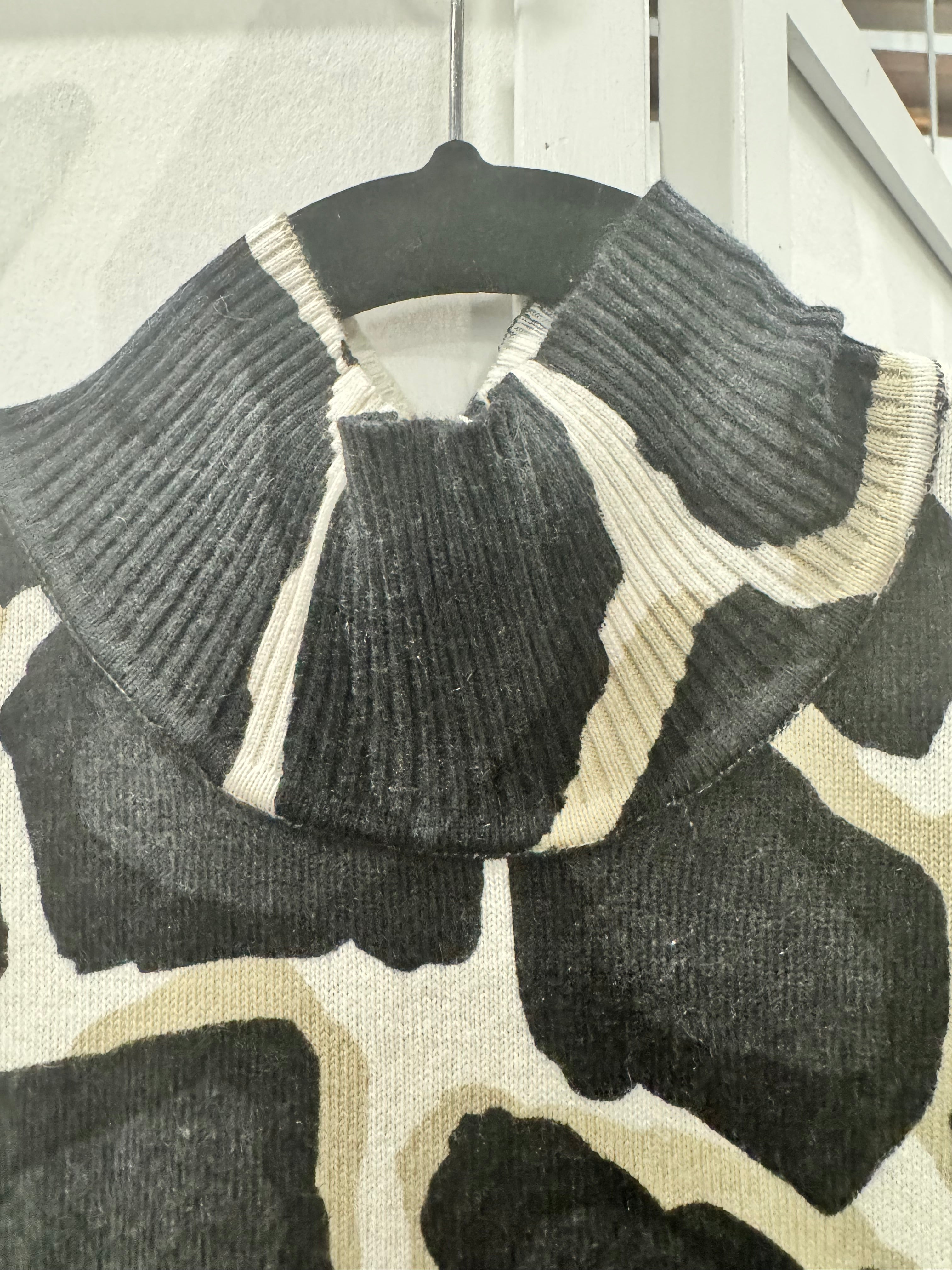Tyler Boe - Black White Giraffe Print Sweater
