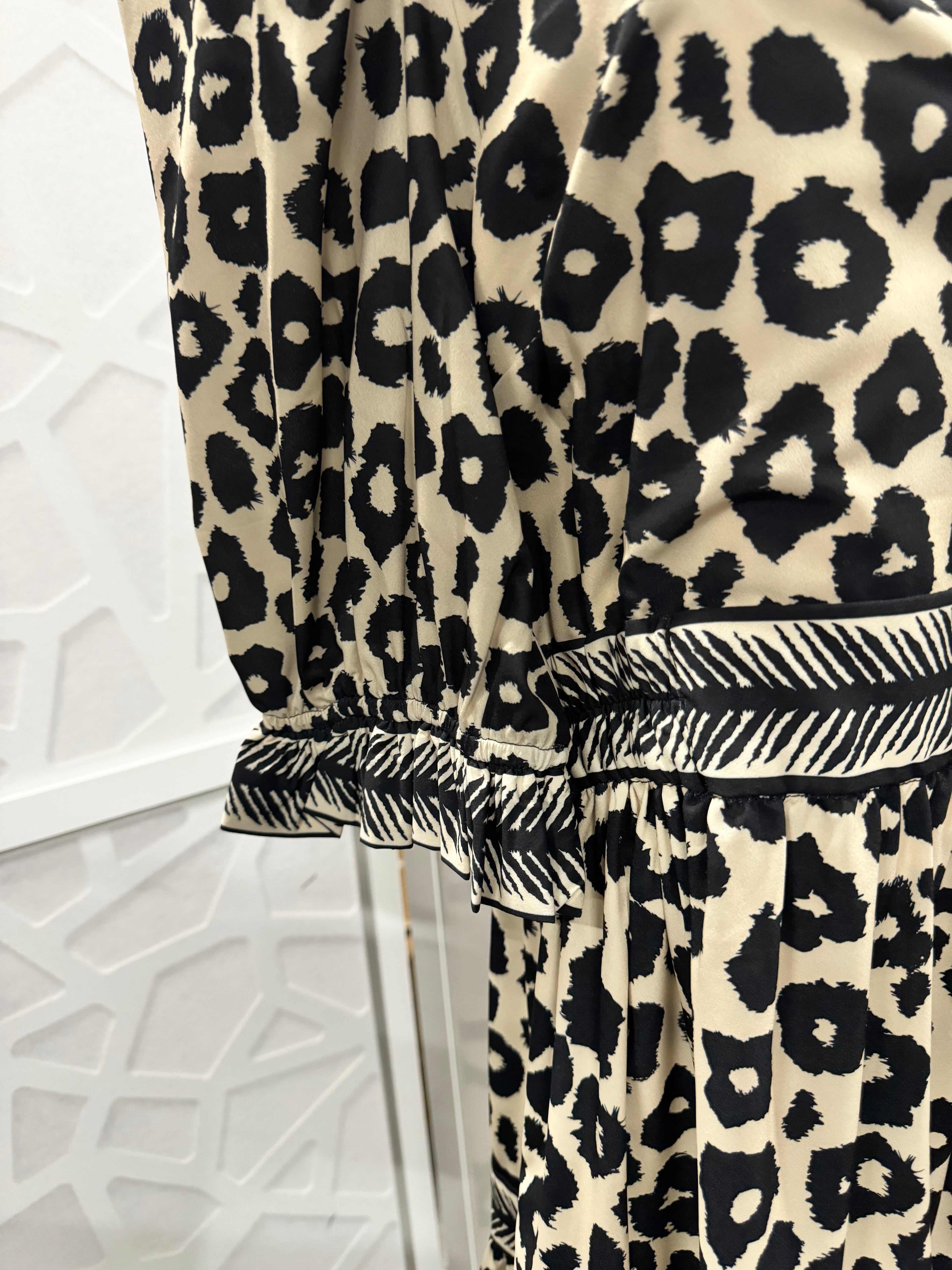 Gretchen Scott - Cream Black Cheetah Dress