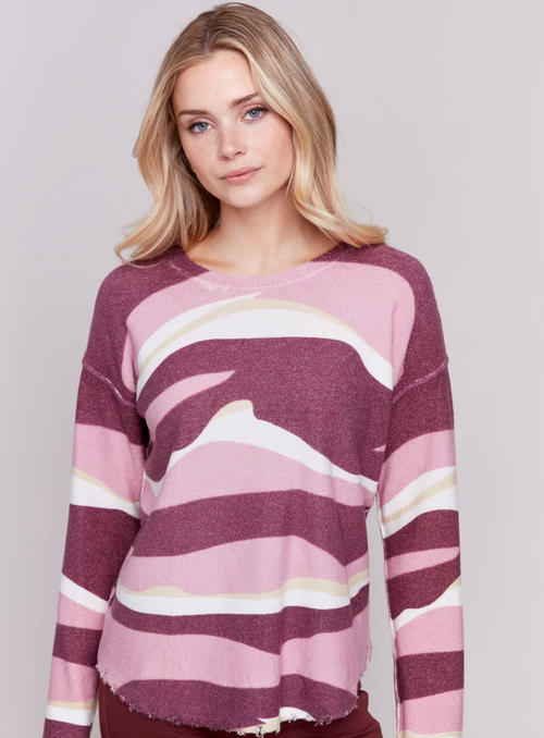 Charlie B Reversible Wavy Stripe Sweater