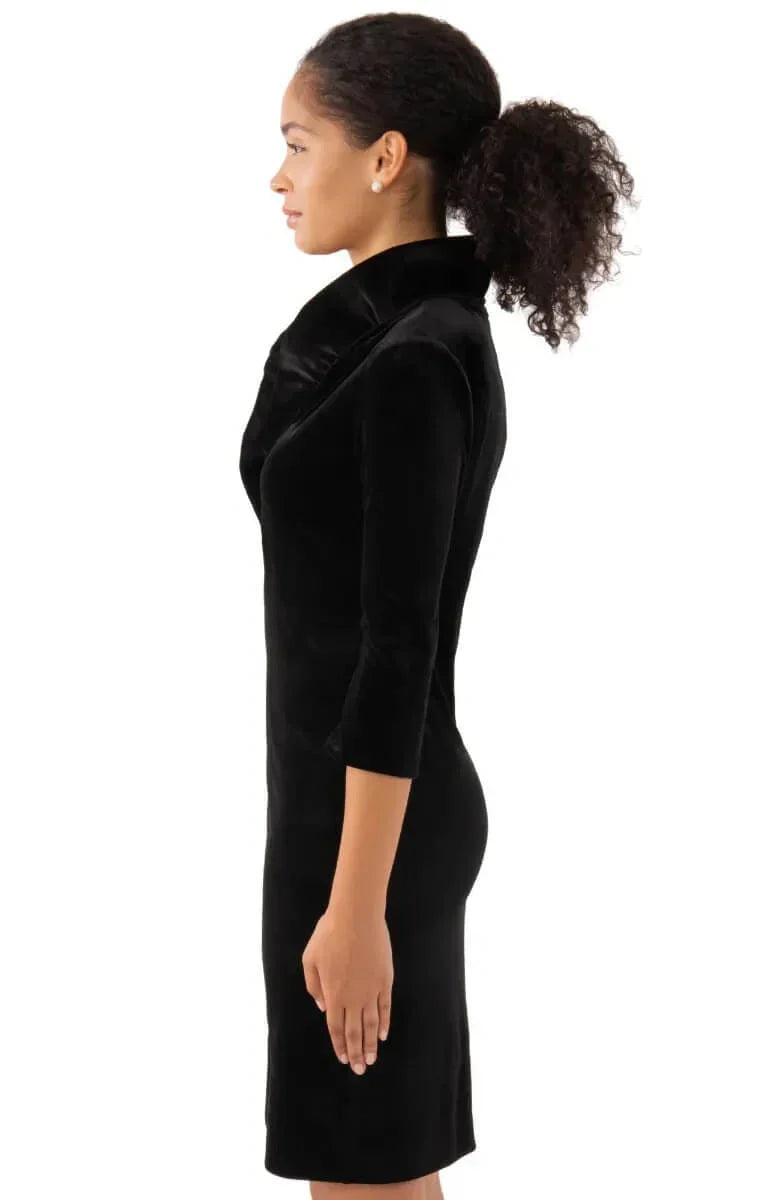 Gretchen Scott - Ruffneck Dress Silky Velvet Black