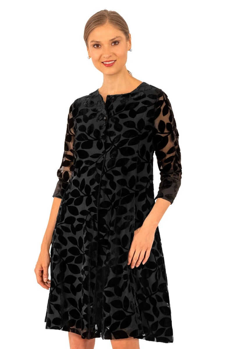 Gretchen Scott - Ursula Swing Dress - Luxe Leaf Velvet