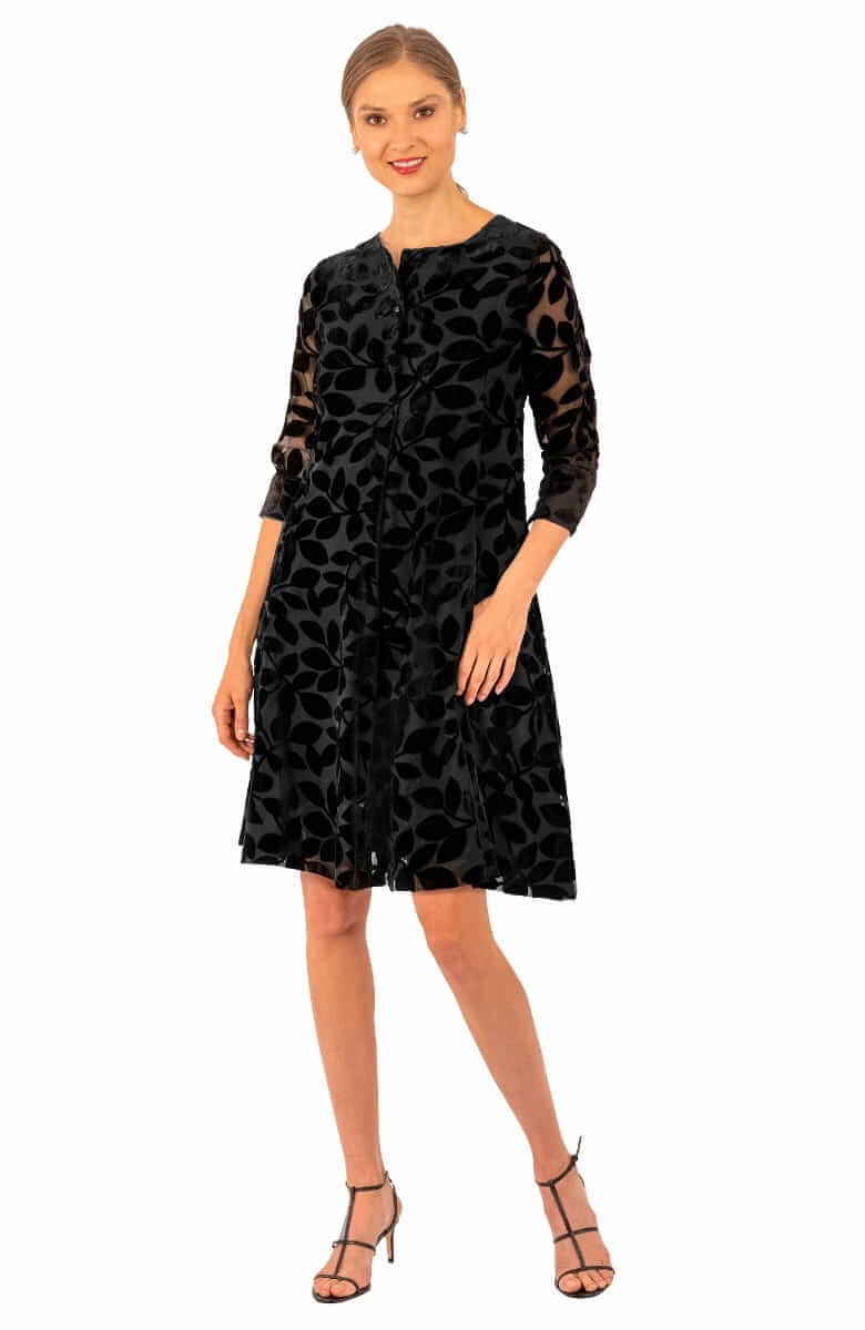 Gretchen Scott - Ursula Swing Dress - Luxe Leaf Velvet