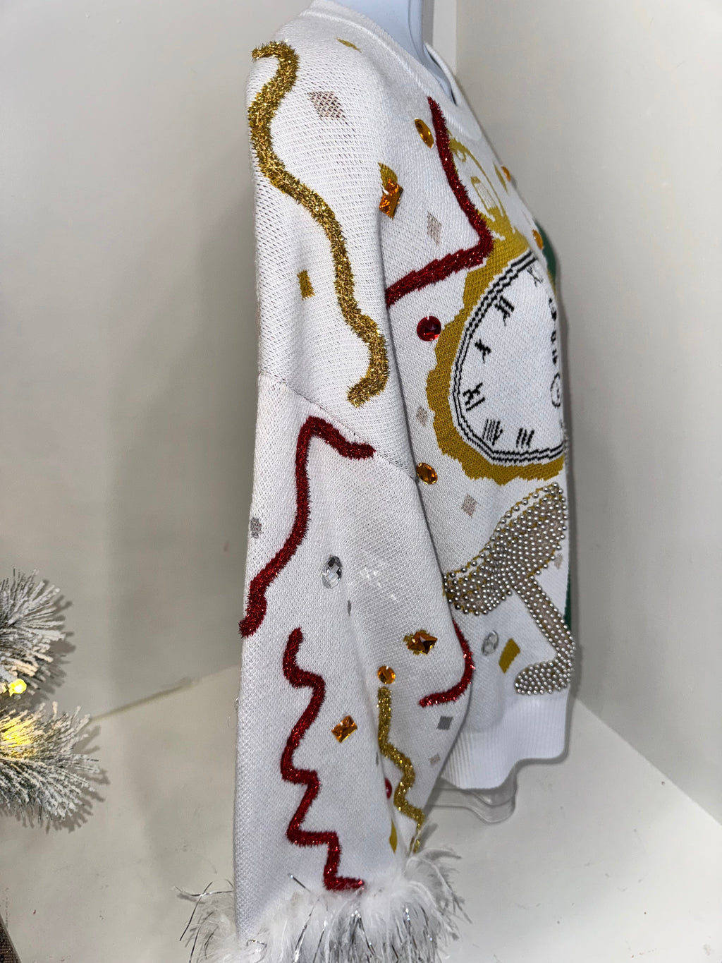 Queen of Sparkle - NYE Sweater White