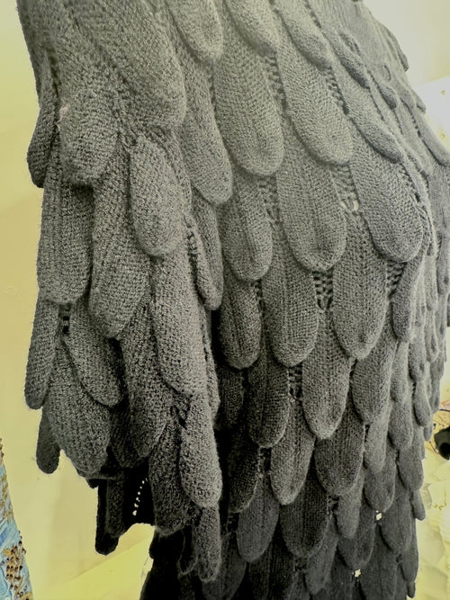 Boho Chic - Short Sleeve Knit Ruffle Sweater