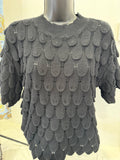 Boho Chic - Short Sleeve Knit Ruffle Sweater