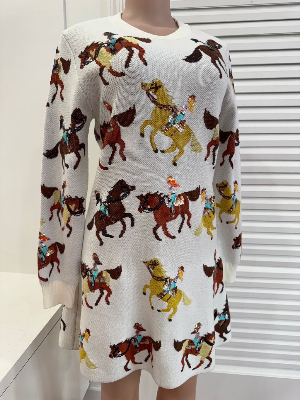 Queen of Sparkles-Horse Riders Sweater Dress