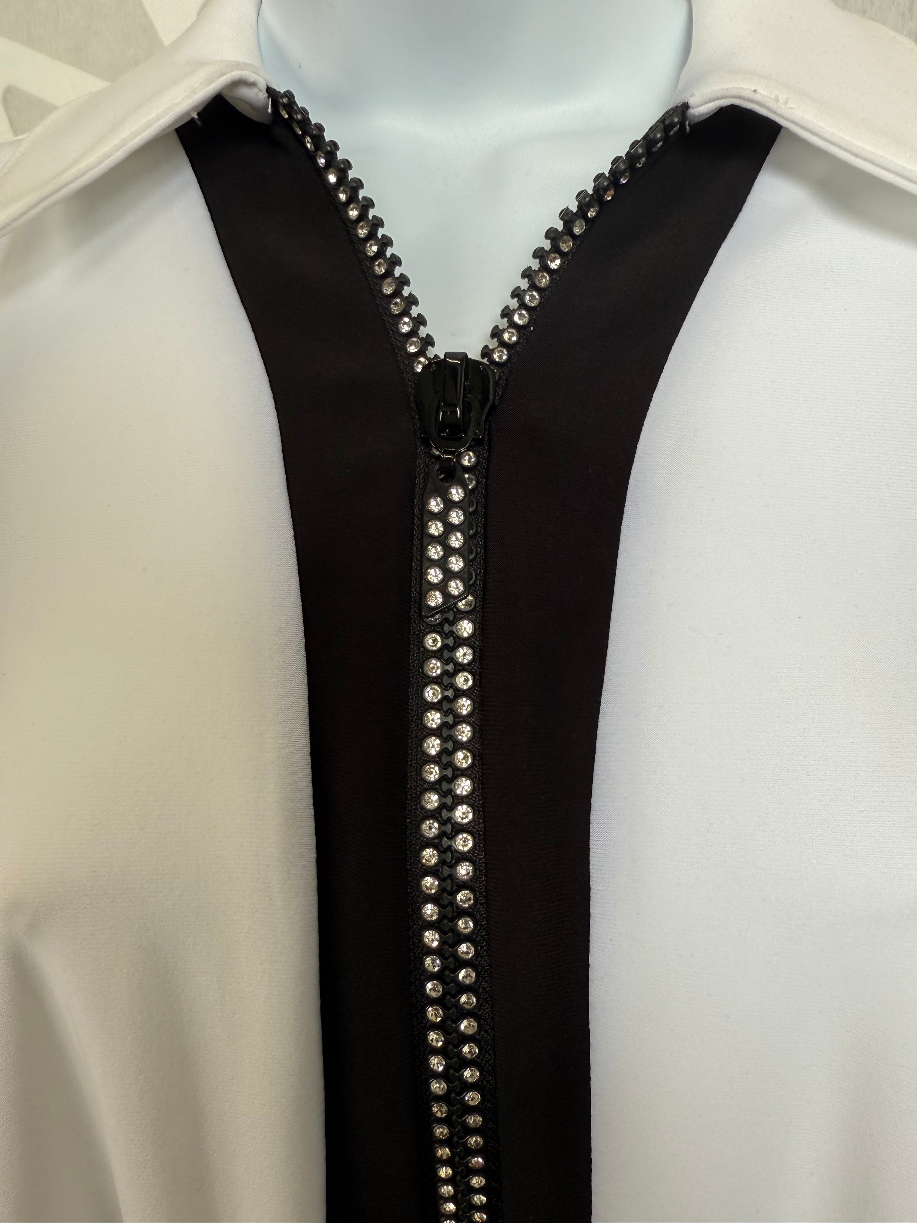 Frank Lyman - White Top with Black Zipper