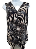 Frank Lyman - Blue and Black Animal Print Top