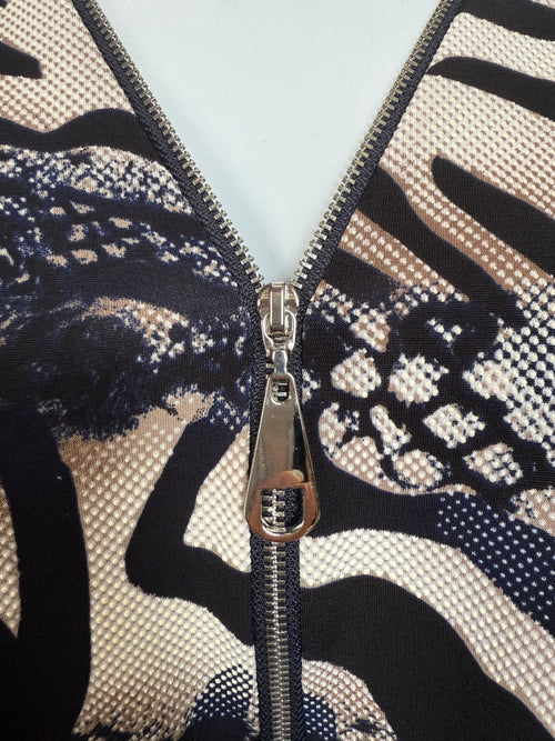 Frank Lyman - Blue and Black Animal Print Top