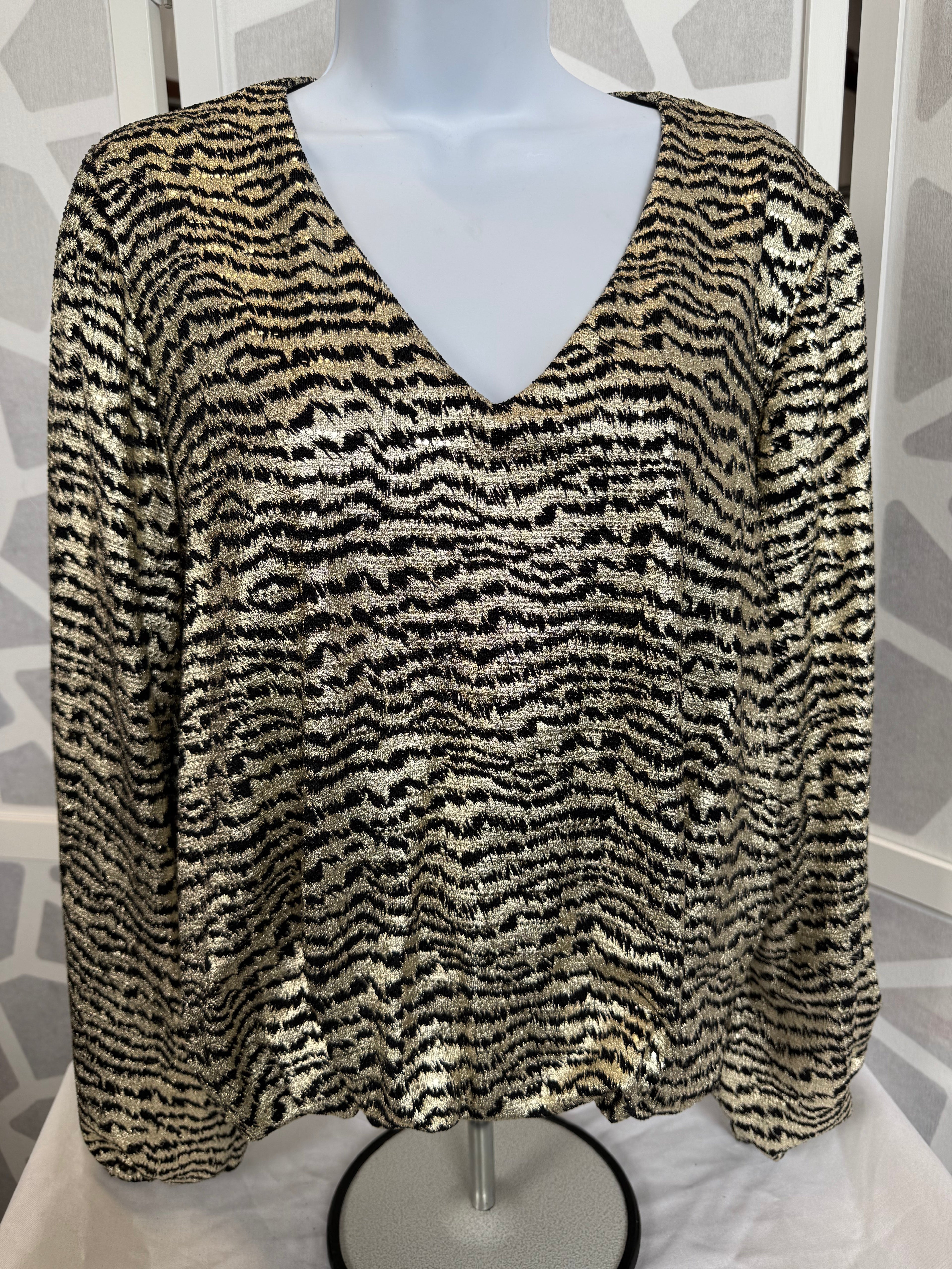 Frank Lyman - Black and Gold Shimmer Top