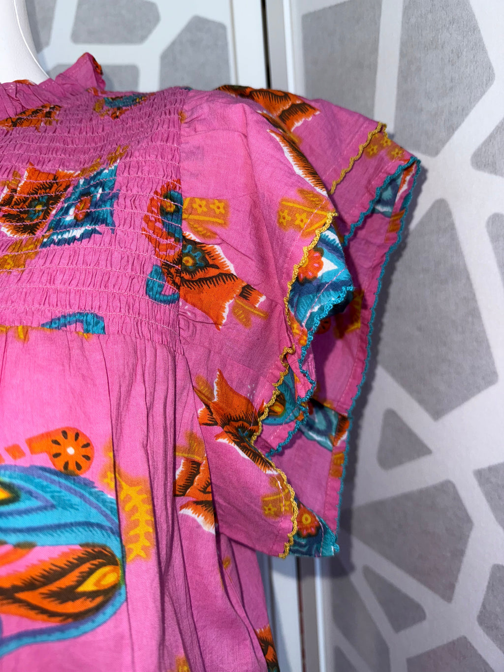 Ivy Jane - Pink Smocked Yoke Blouse