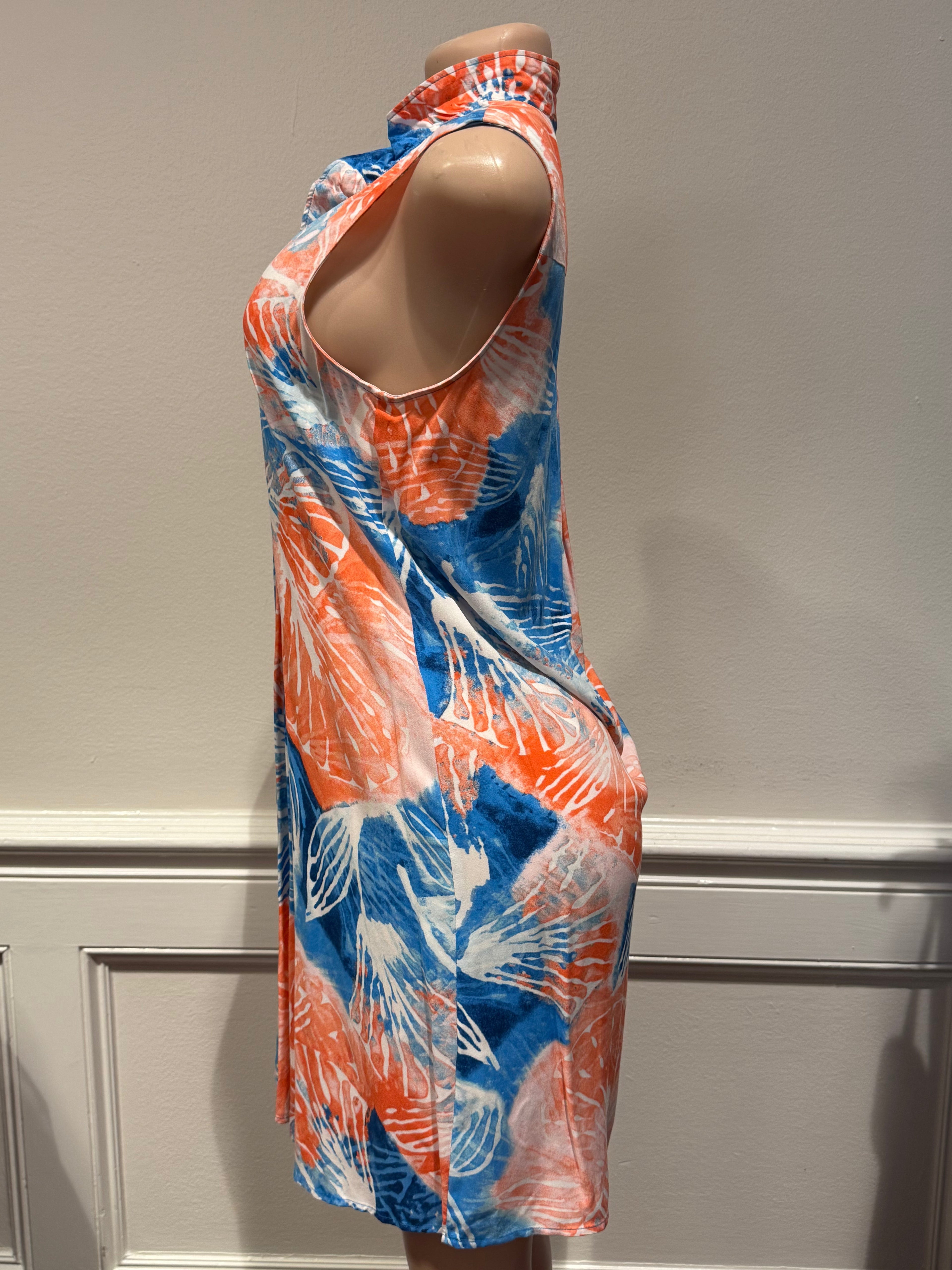 Nic and Zoe - Coral Tie-Dye Midi Dress