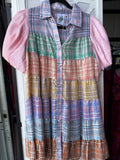 Queen of Sparkles - Pastel Plaid Button Up Dress
