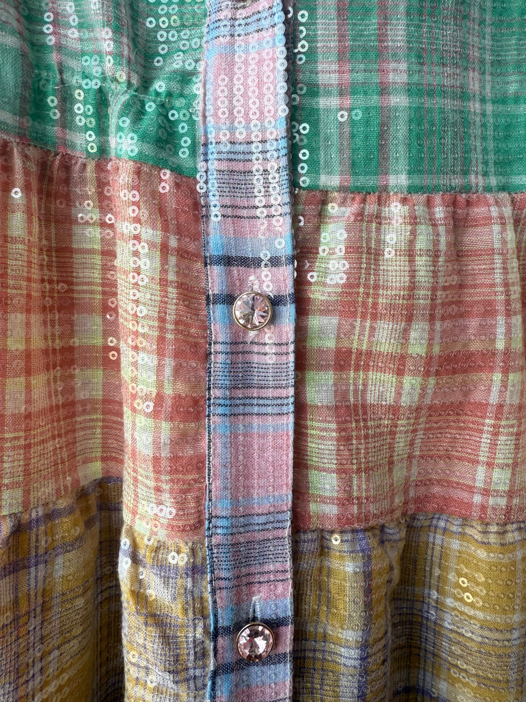 Queen of Sparkles - Pastel Plaid Button Up Dress