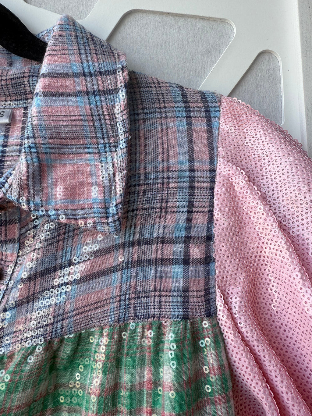 Queen of Sparkles - Pastel Plaid Button Up Dress
