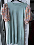 Queen of Sparkles - Light Blue Sparkle Dress Plaid Sleeves