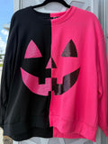 Queen of Sparkles - Pink and Black Jack o Lantern Sweatshirt