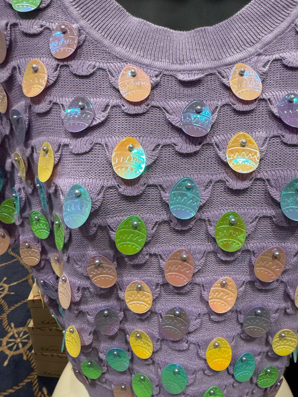 Queen of Sparkles - Easter Egg Pailette Sweater