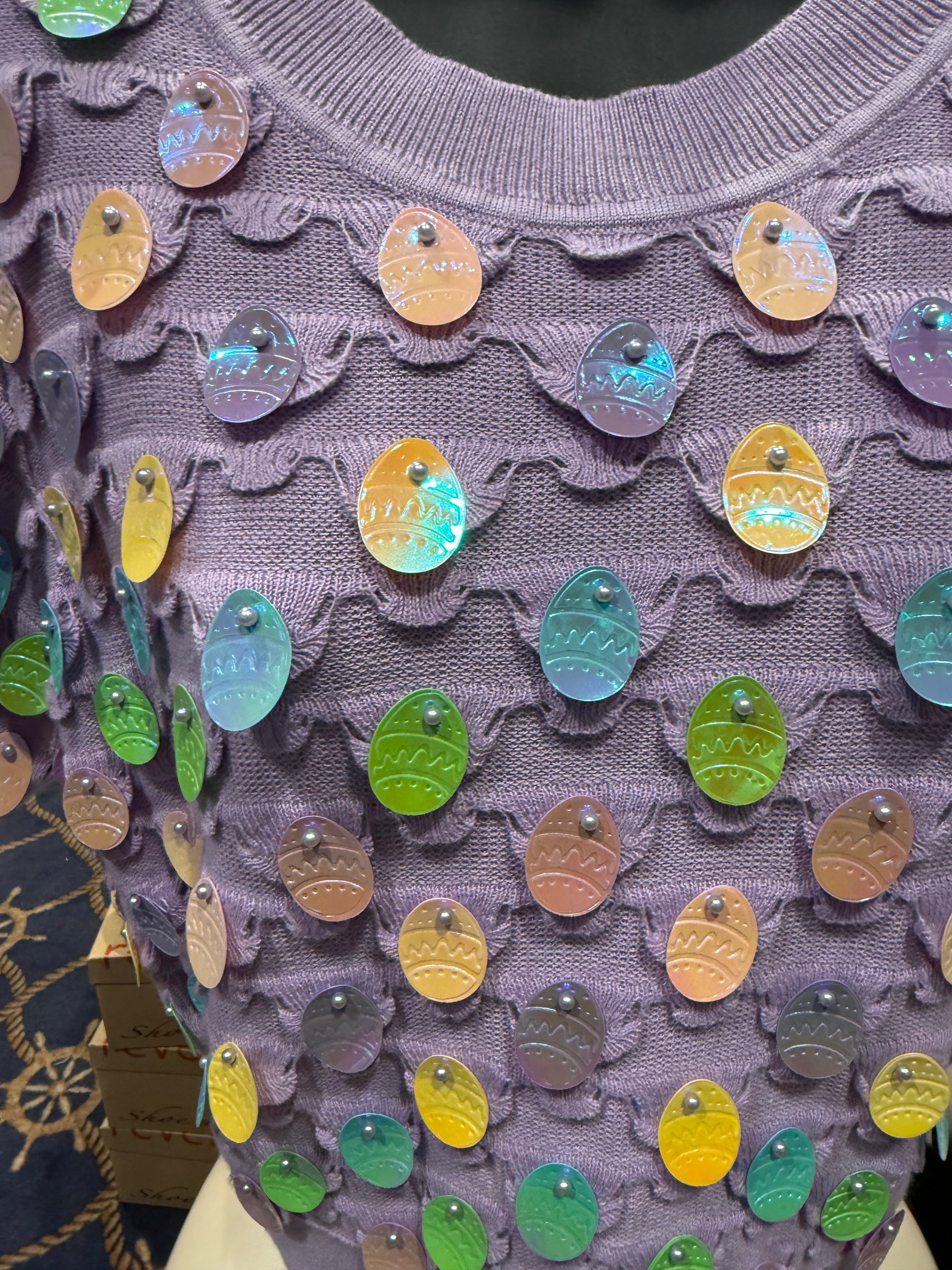 Queen of Sparkles - Easter Egg Pailette Sweater