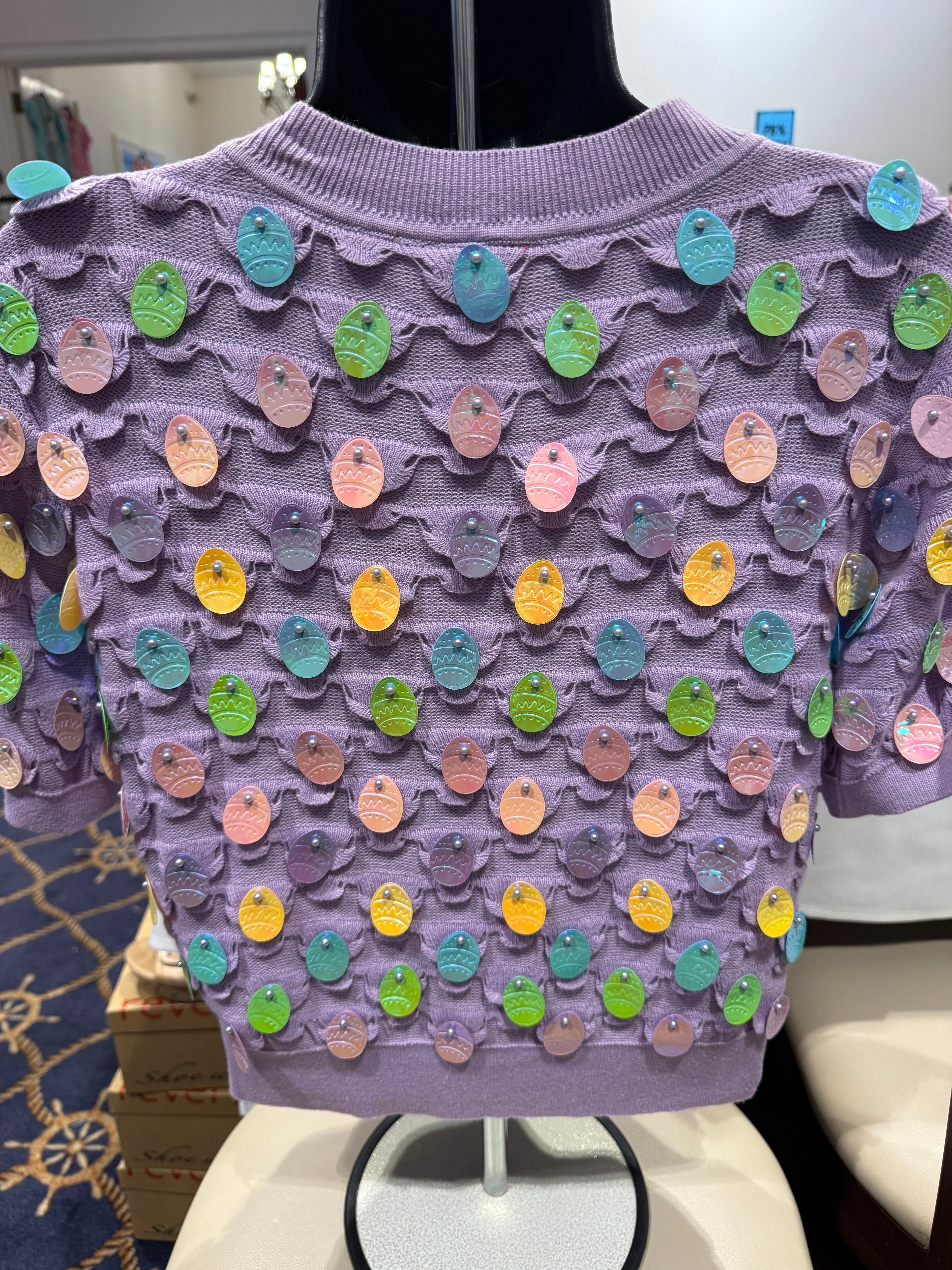 Queen of Sparkles - Easter Egg Pailette Sweater