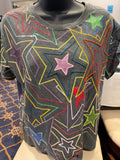 Queen of Sparkles - Multi Star Studded Grey Tee