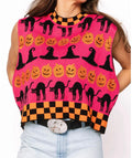 Queen of Sparkles-Checker Trim Halloween Icon Tank
