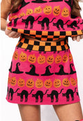 Queen of Sparkles-Checker Trim Halloween Icon Skirt