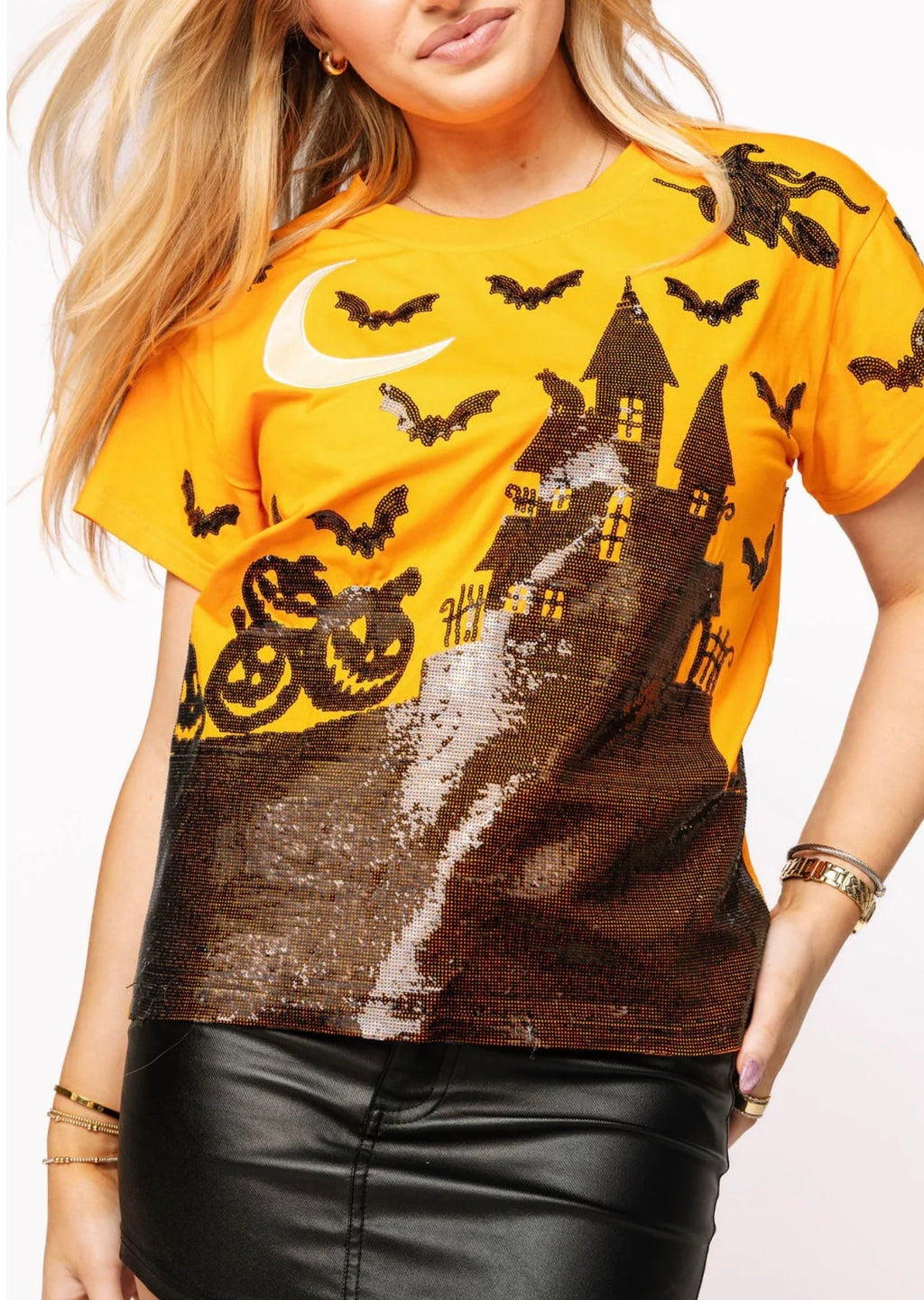 Queen of Sparkles-Halloween House Scene Tee
