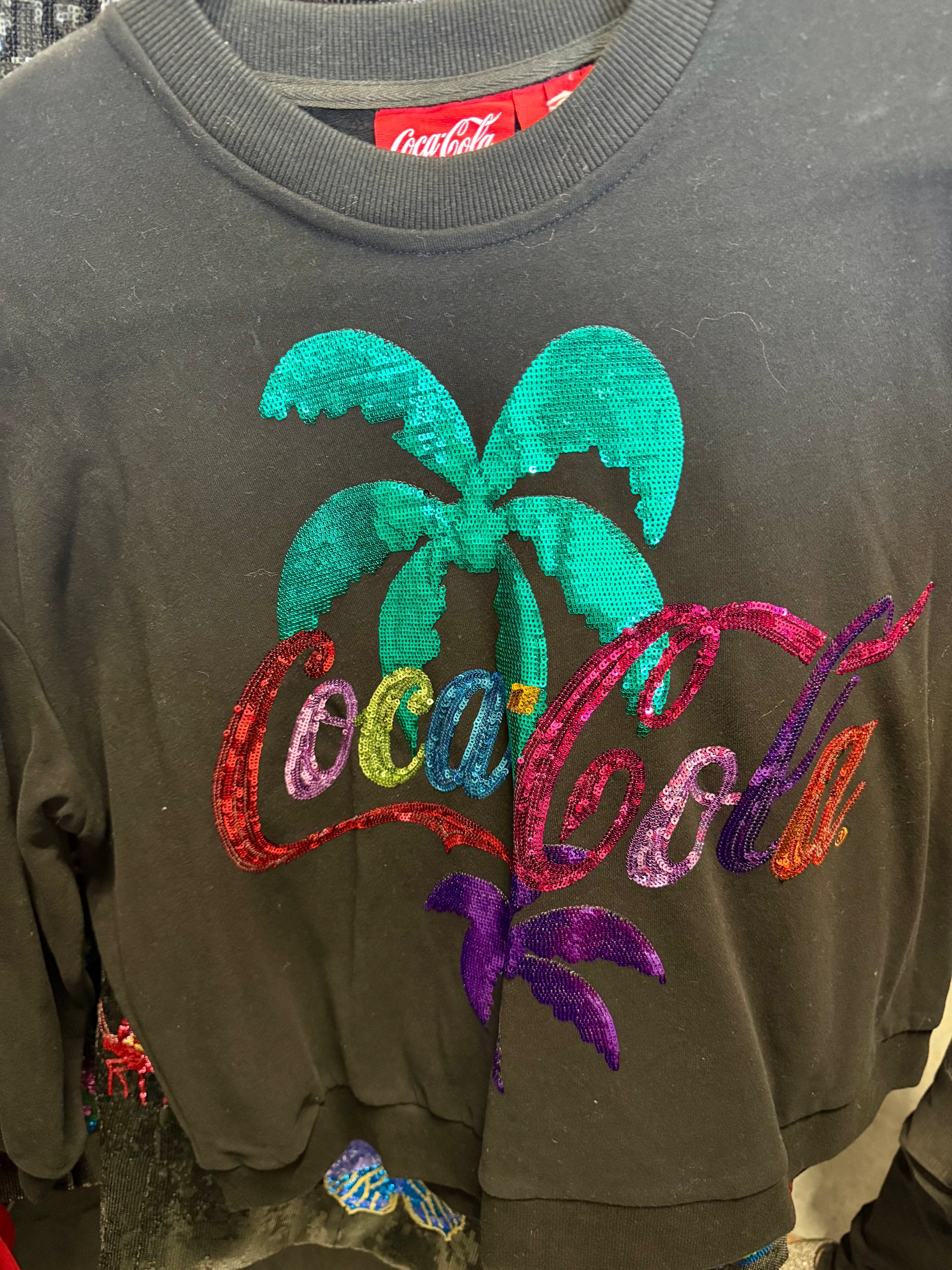 Queen of Sparkles-Black Coca-Cola Sweatshirt