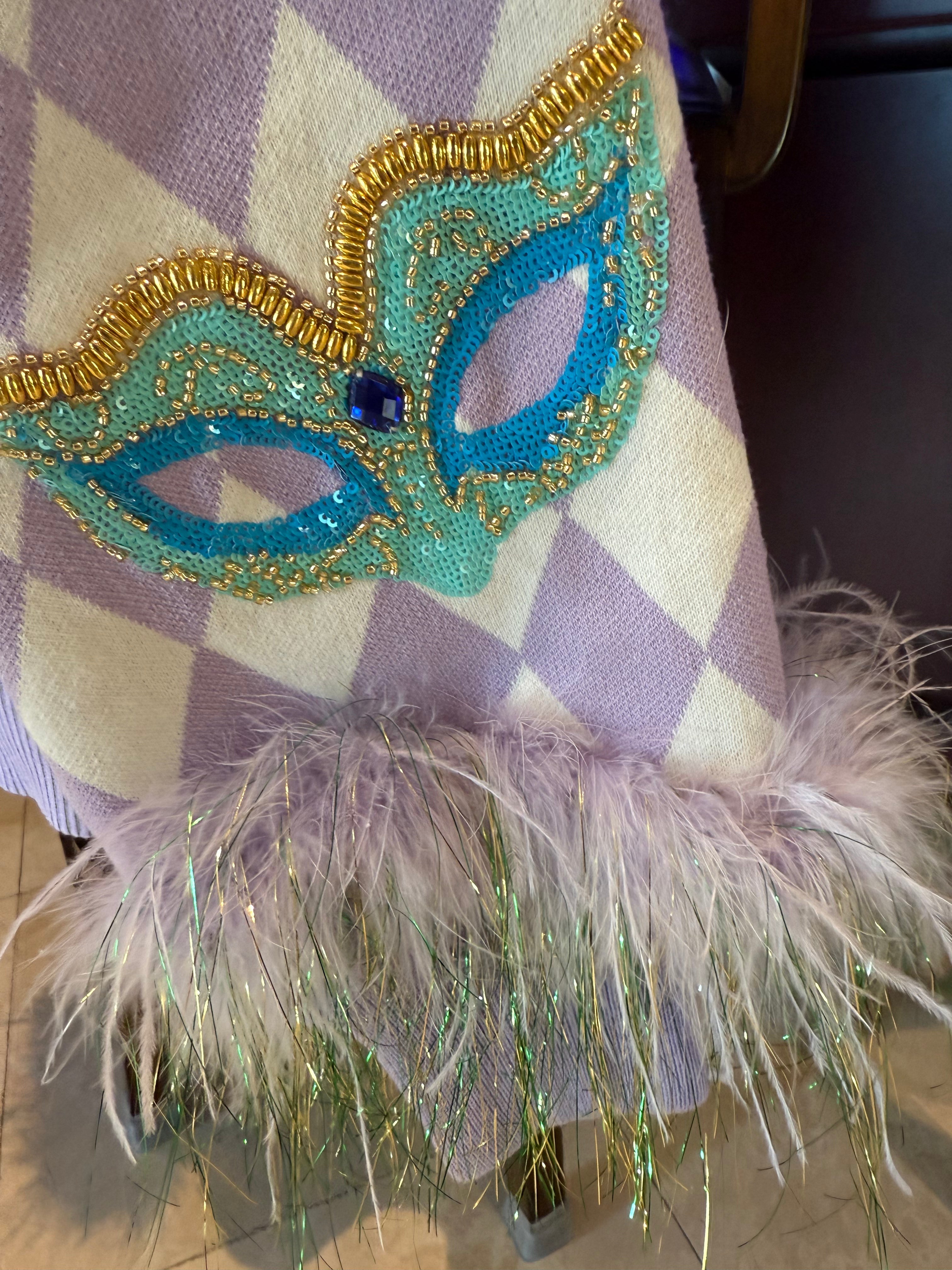 Queen of Sparkles-Harlequin Masks Sweater