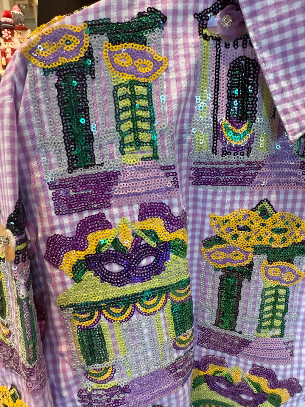 Queen of Sparkles - Mardi Gras Porches Button Up Shirt
