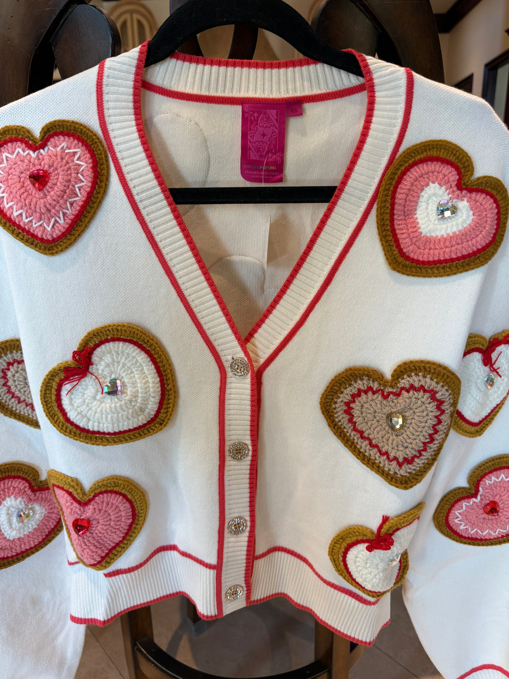 Queen of Sparkles - Crochet Heart Cardigan